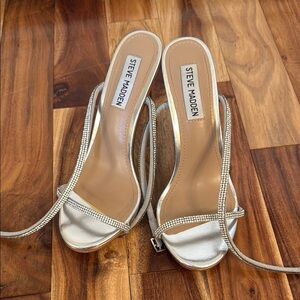 Steve Madden Silver Strappy Heels